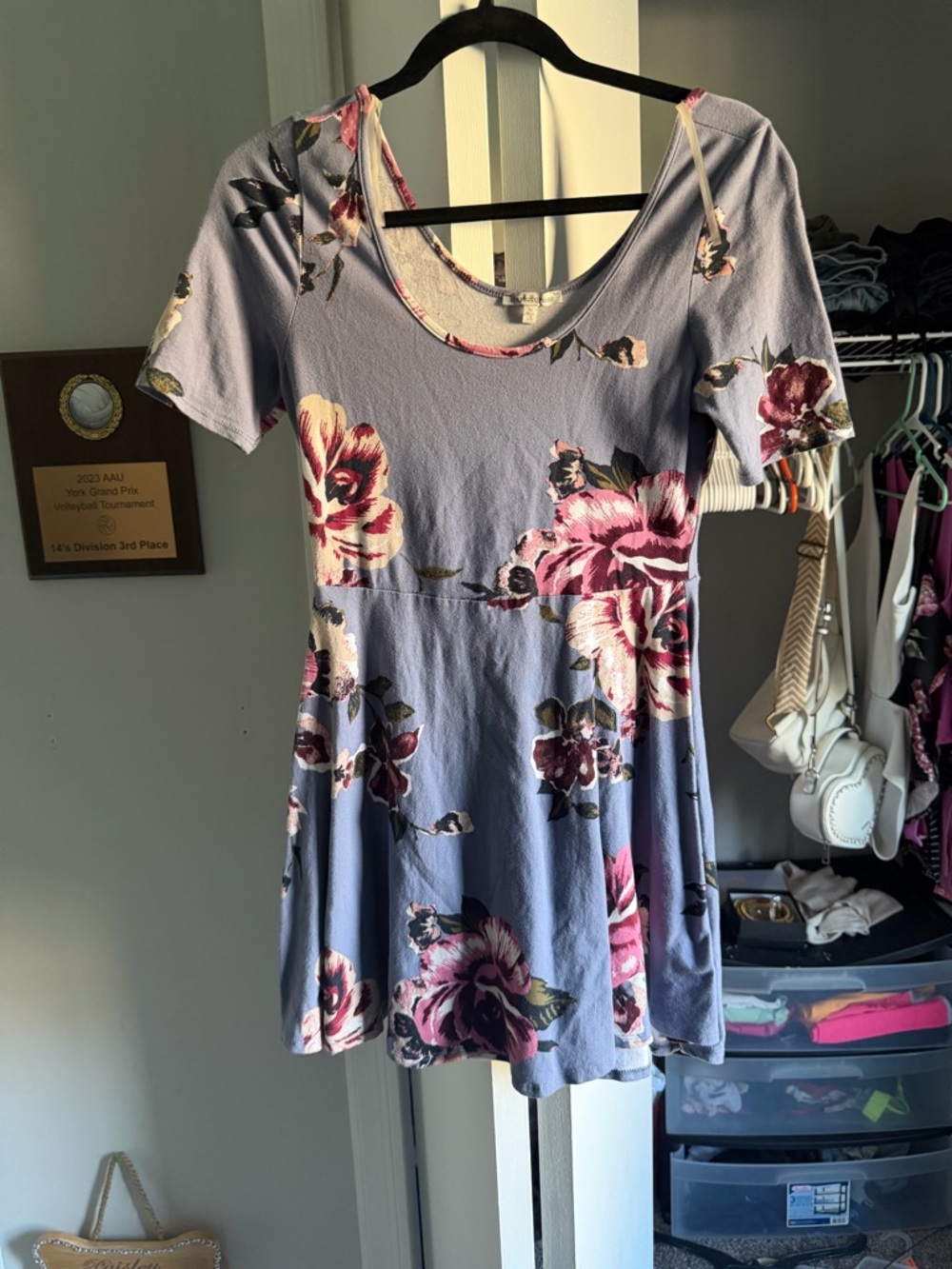 Charlotte Russe Lavender Floral Skater Dress